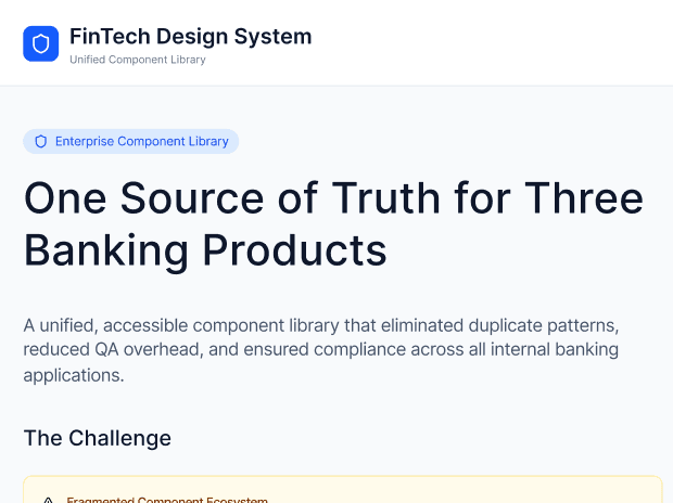 Component Library for FinTech